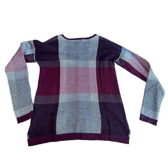 The Limited Maroon Boatneck Pullover Plaid Womens Small Knit Sweater - Picture 7 of 10